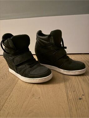 ASH women’s High-Top Wedge Sneakers in Black